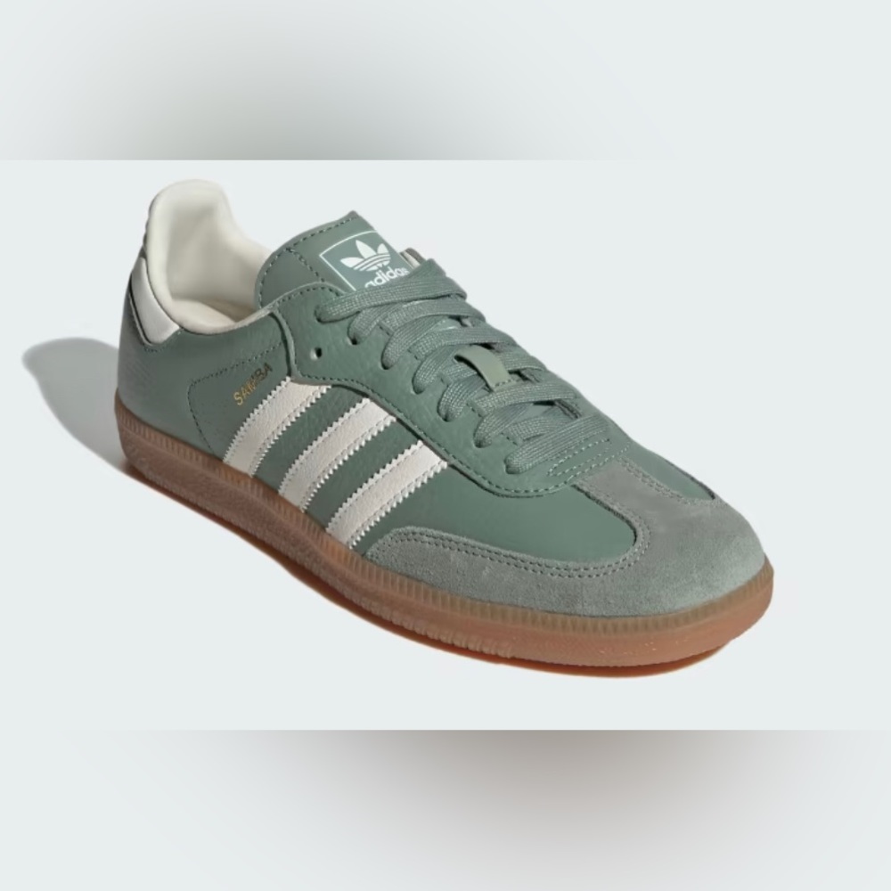 SAMBA OG SHOES- NEVER WORN, Silver Green / Chalk White / Gum
